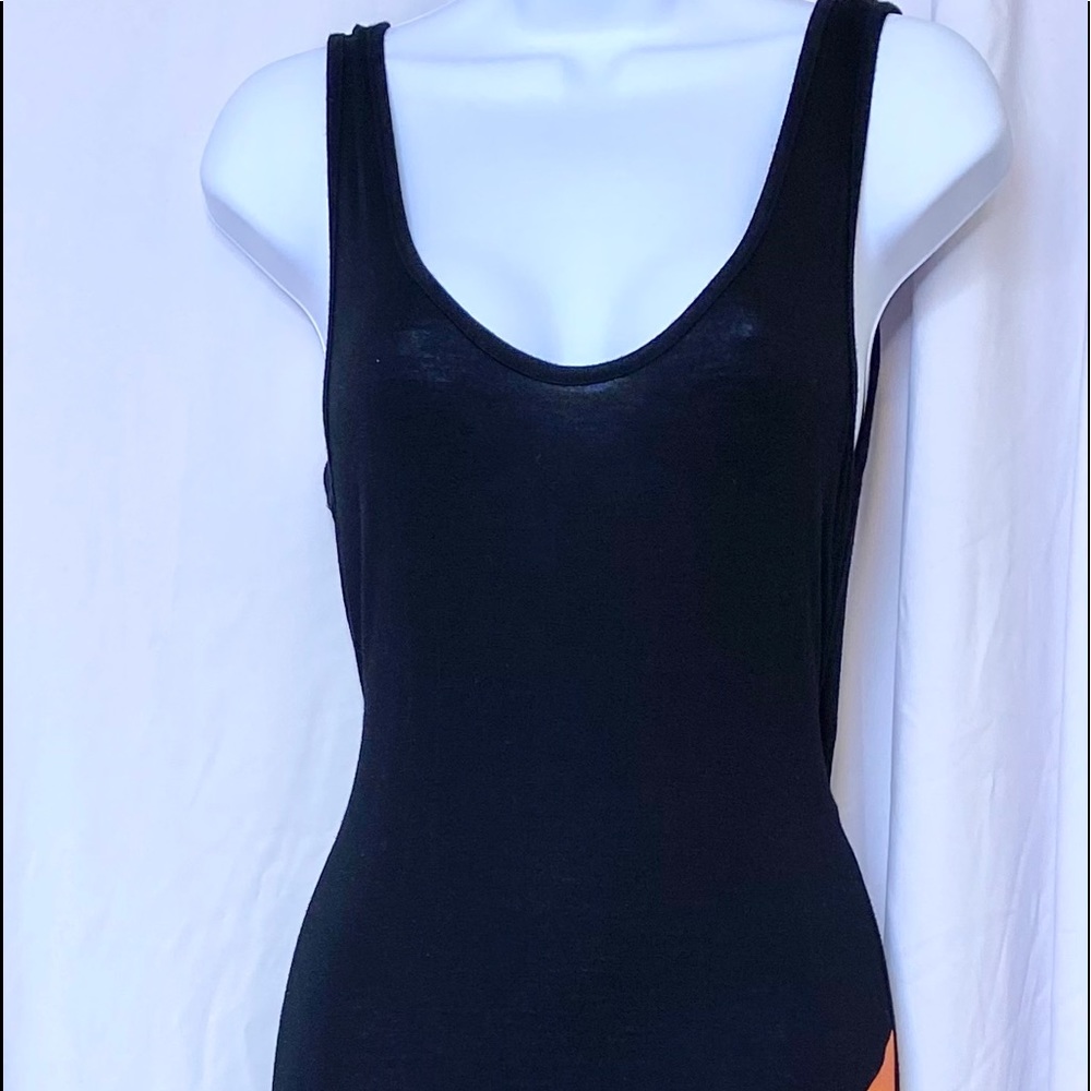 Long black dress with peep back